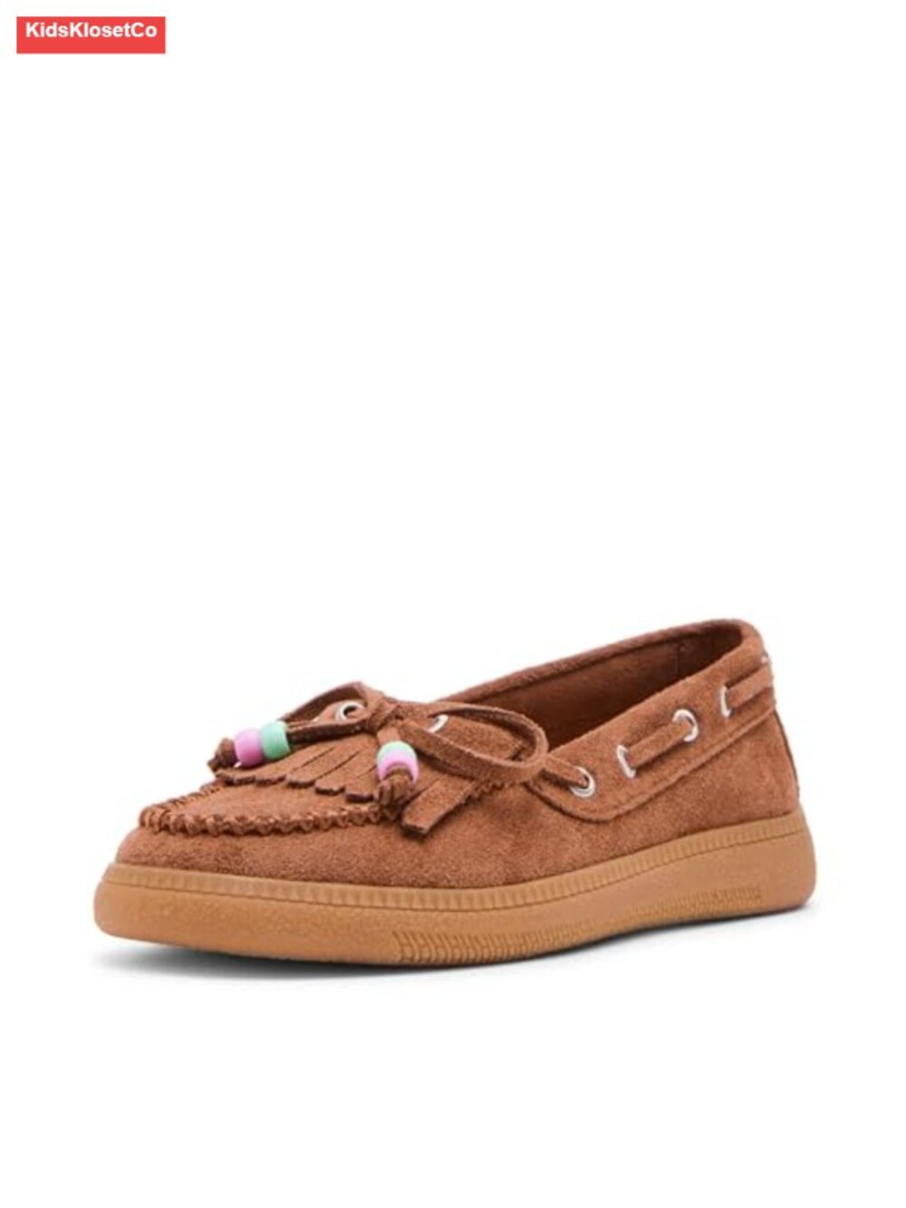 Girls Slip-On Boat Shoe Mocc Tassels Rubber Sole